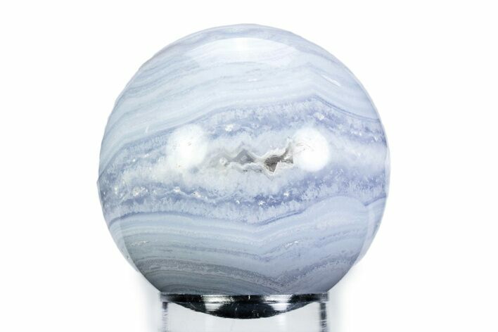 Polished Banded Blue Lace Agate Sphere - Namibia #360322